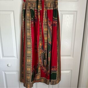 D’IYANU African Print Cotton Pull On
Long Maxi Skirt Sz M Artsy Geometric Boho